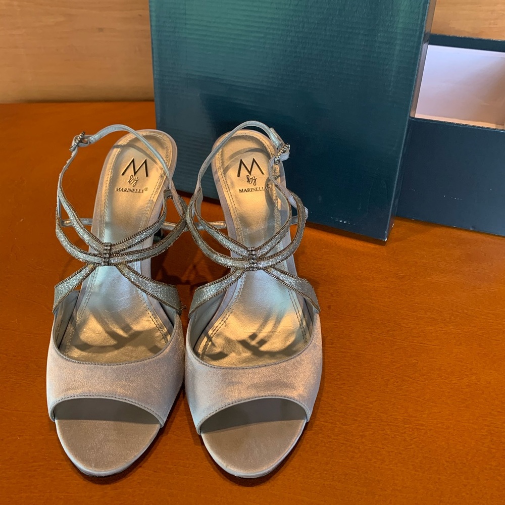 M by Marinelli Strappy Silver Sparkle Heels